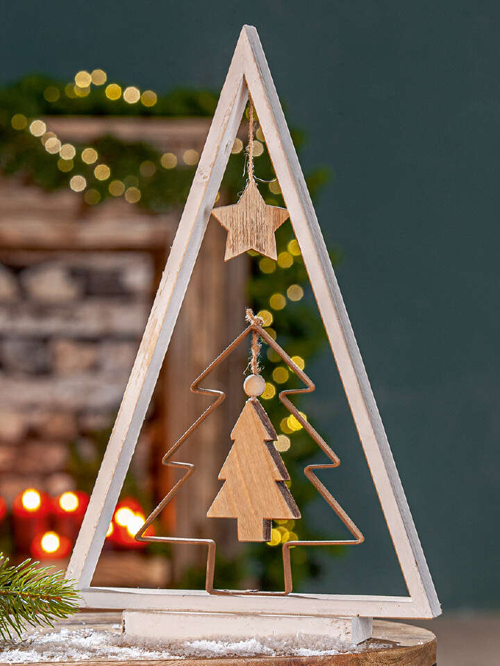 Standrelief Tannenbaum Holz